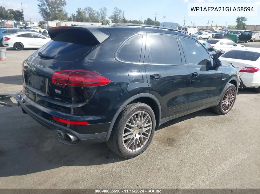 2016 Porsche Cayenne Se Hybrid VIN: WP1AE2A21GLA58594 Lot: 40855590