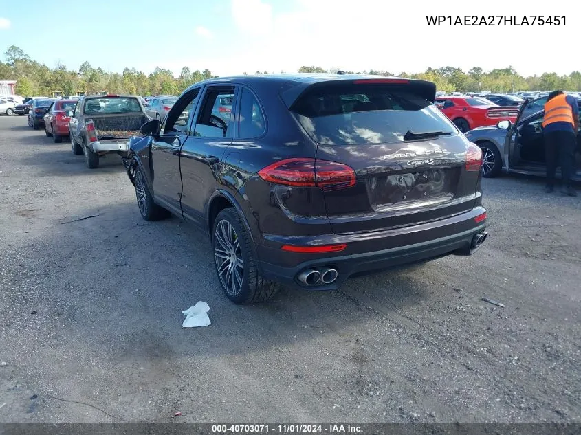 2017 Porsche Cayenne E-Hybrid S Platinum Edition VIN: WP1AE2A27HLA75451 Lot: 40703071