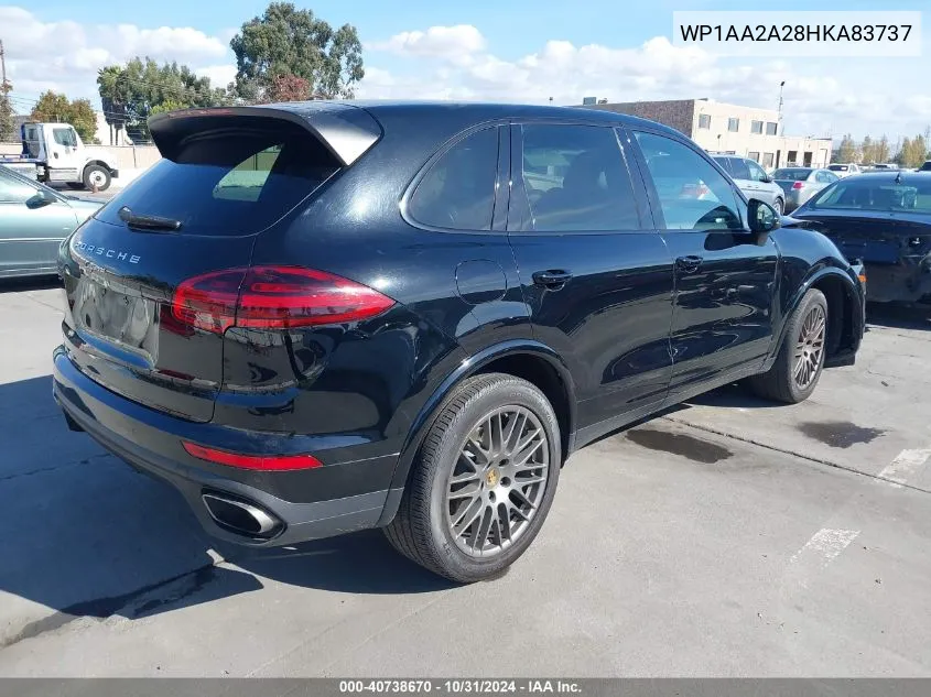 2017 Porsche Cayenne Platinum Edition VIN: WP1AA2A28HKA83737 Lot: 40738670