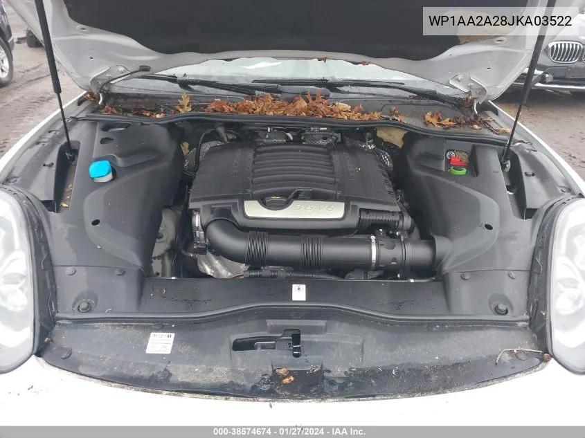 WP1AA2A28JKA03522 2018 Porsche Cayenne