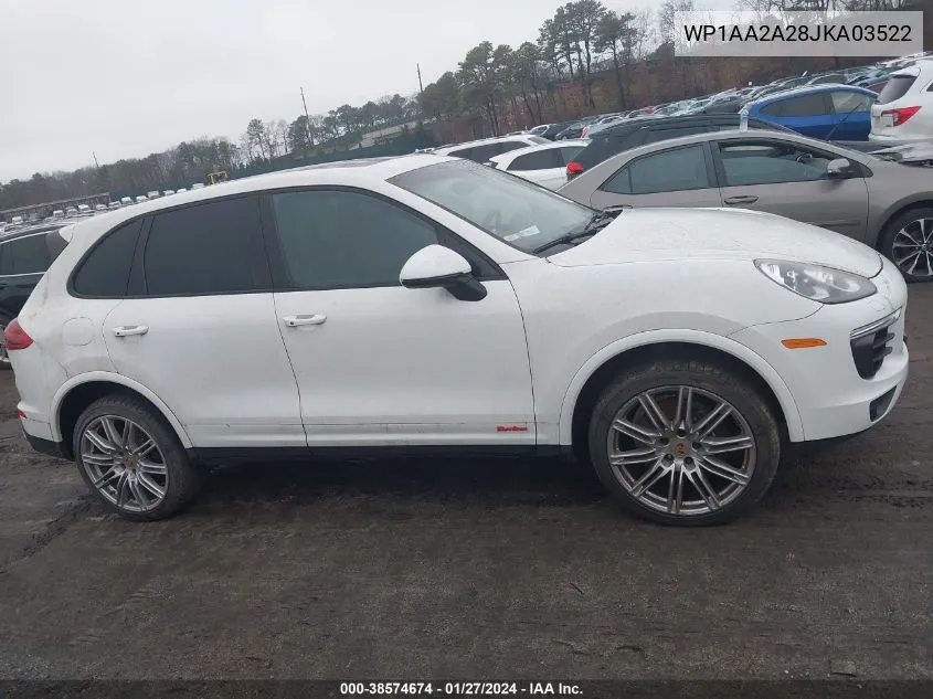 WP1AA2A28JKA03522 2018 Porsche Cayenne