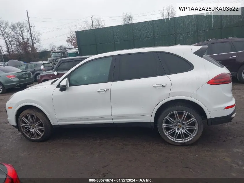 WP1AA2A28JKA03522 2018 Porsche Cayenne