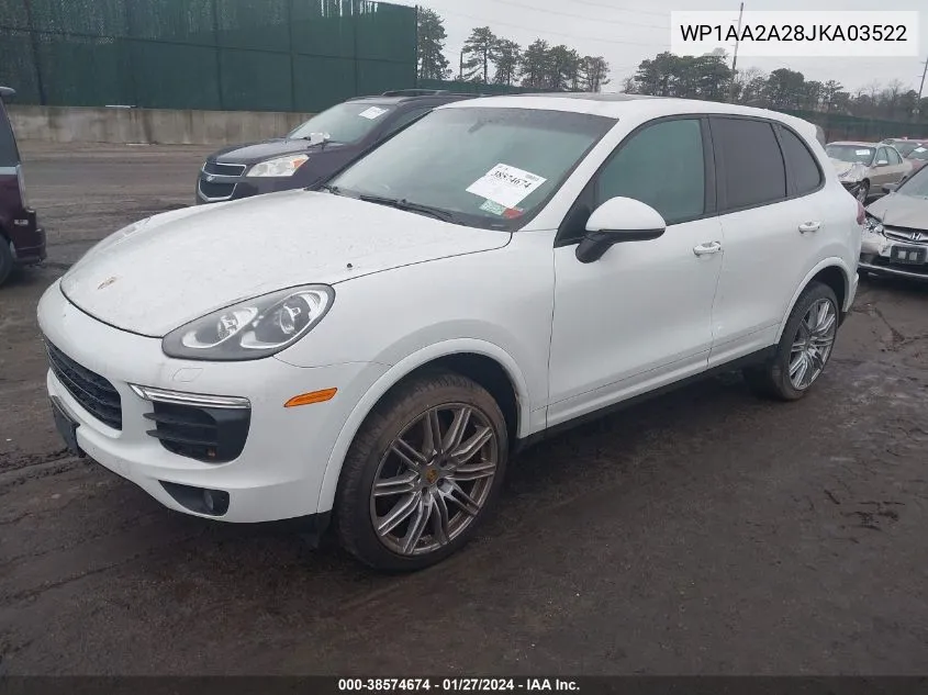 WP1AA2A28JKA03522 2018 Porsche Cayenne