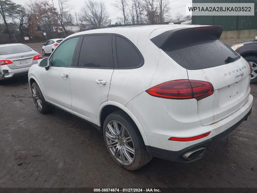 WP1AA2A28JKA03522 2018 Porsche Cayenne