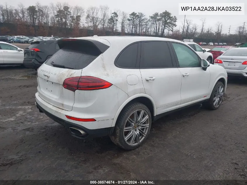 WP1AA2A28JKA03522 2018 Porsche Cayenne