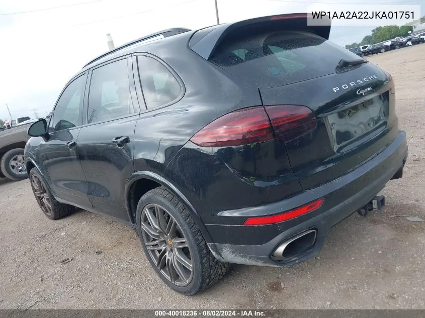 2018 Porsche Cayenne Platinum Edition VIN: WP1AA2A22JKA01751 Lot: 40018236