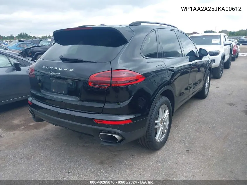 2018 Porsche Cayenne VIN: WP1AA2A25JKA00612 Lot: 40265876