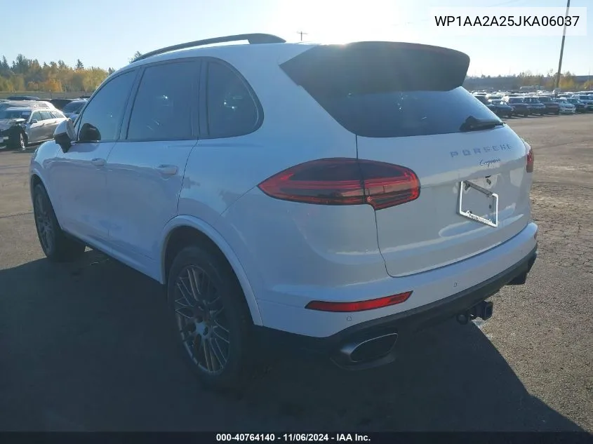 2018 Porsche Cayenne Platinum Edition VIN: WP1AA2A25JKA06037 Lot: 40764140