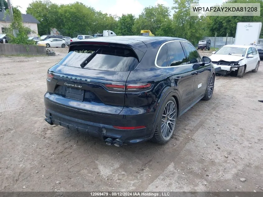 2019 Porsche Cayenne VIN: WP1AF2AY2KDA81208 Lot: 12069479