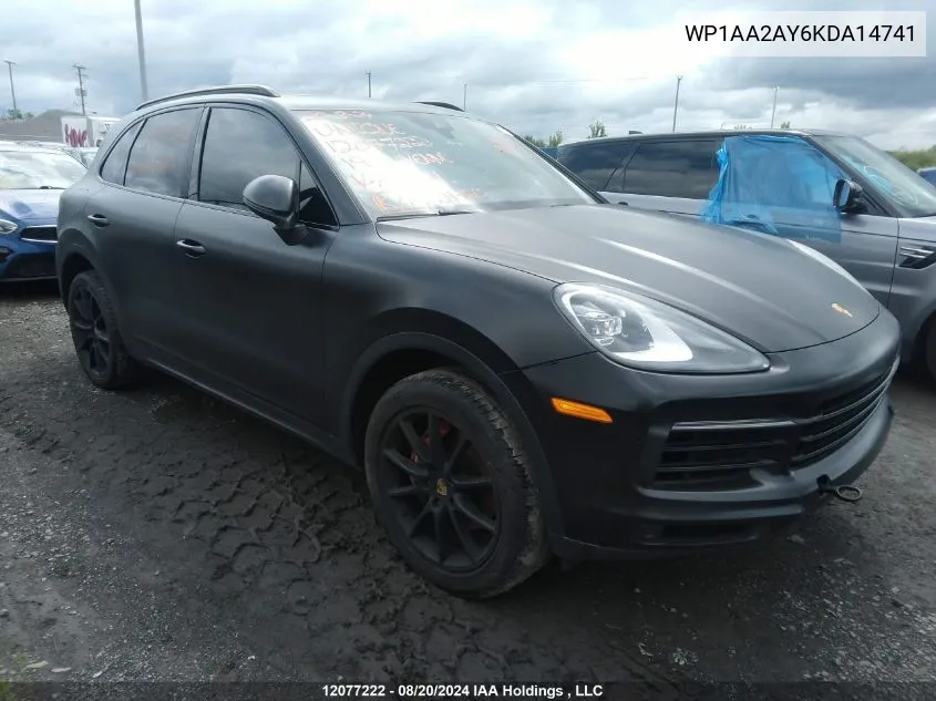 2019 Porsche Cayenne VIN: WP1AA2AY6KDA14741 Lot: 12077222