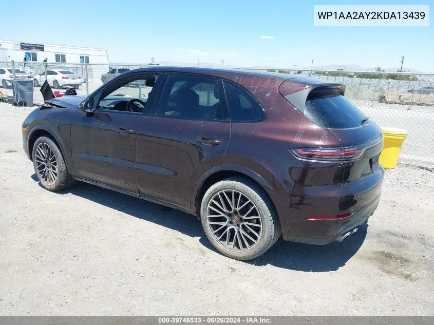 WP1AA2AY2KDA13439 2019 Porsche Cayenne