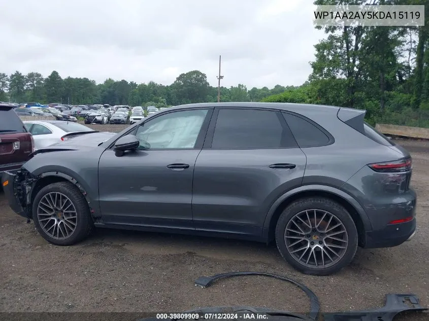 WP1AA2AY5KDA15119 2019 Porsche Cayenne