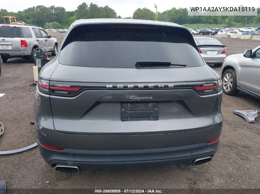 WP1AA2AY5KDA15119 2019 Porsche Cayenne