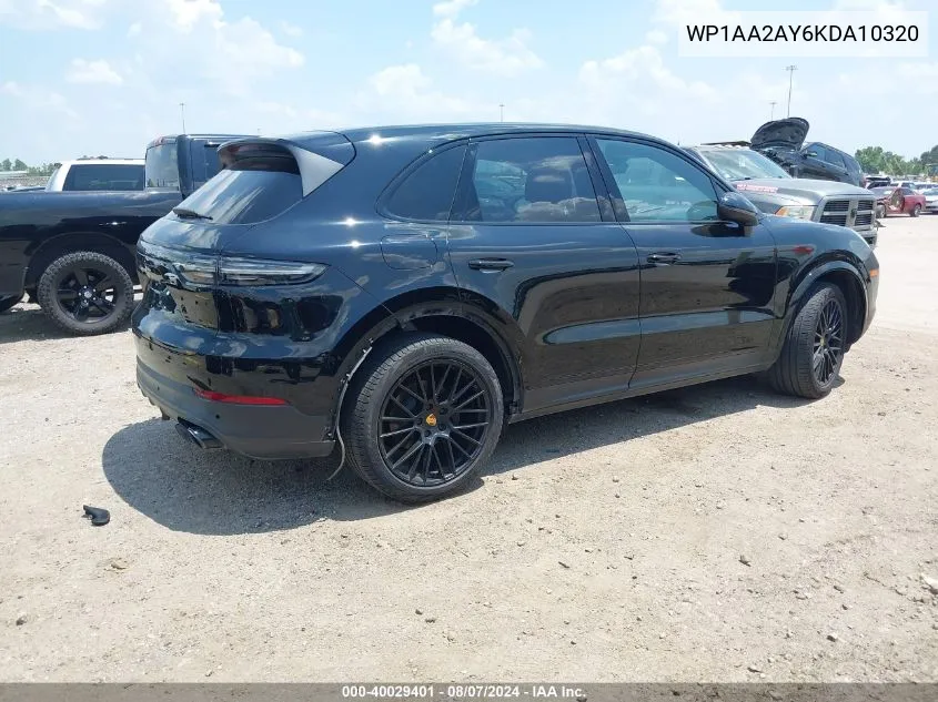 2019 Porsche Cayenne VIN: WP1AA2AY6KDA10320 Lot: 40029401