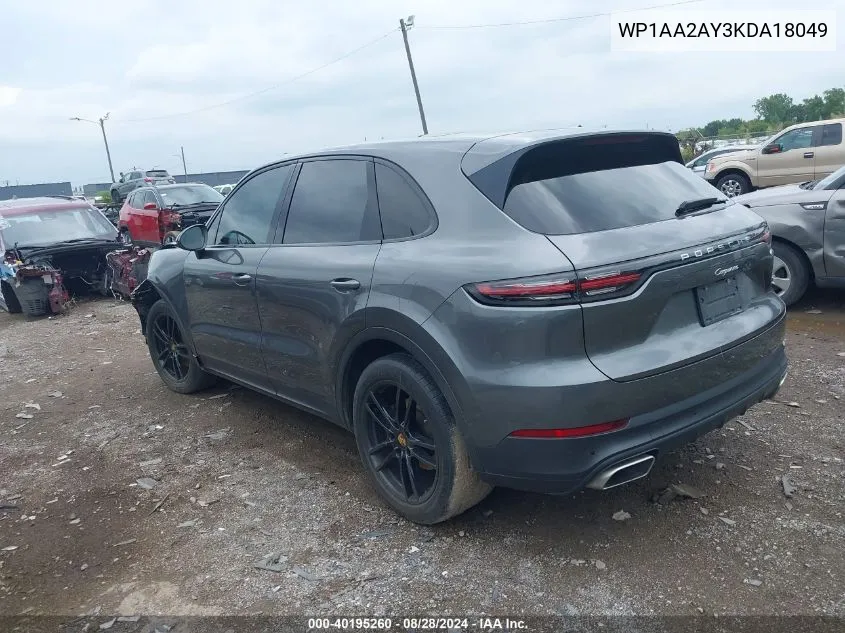 2019 Porsche Cayenne VIN: WP1AA2AY3KDA18049 Lot: 40195260