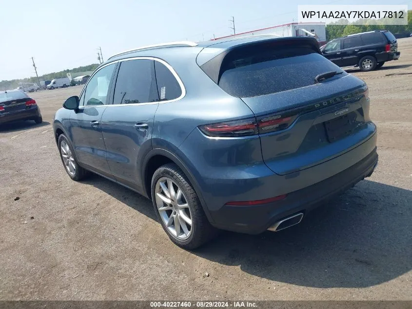 WP1AA2AY7KDA17812 2019 Porsche Cayenne