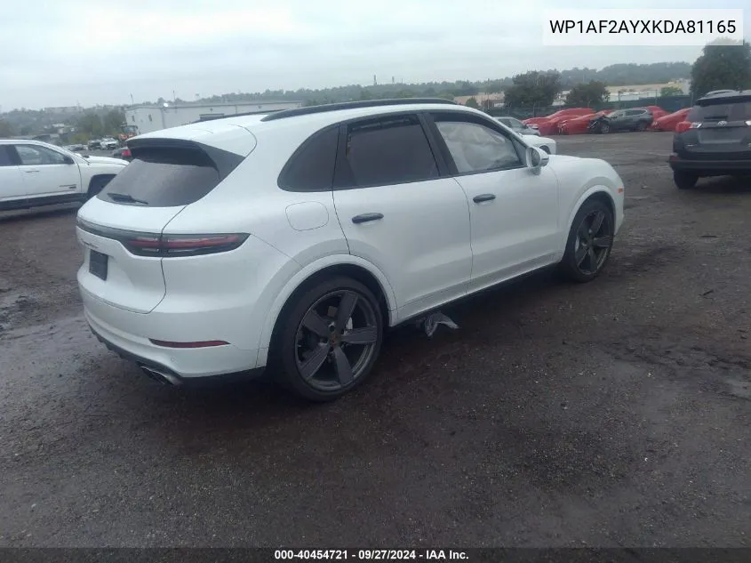 2019 Porsche Cayenne Turbo VIN: WP1AF2AYXKDA81165 Lot: 40454721