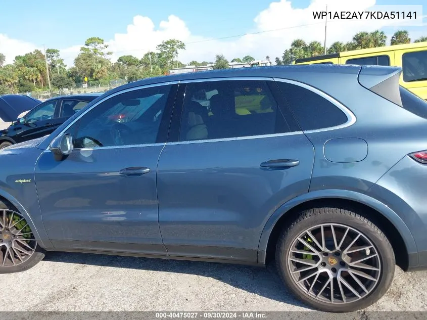 WP1AE2AY7KDA51141 2019 Porsche Cayenne Se Hybrid