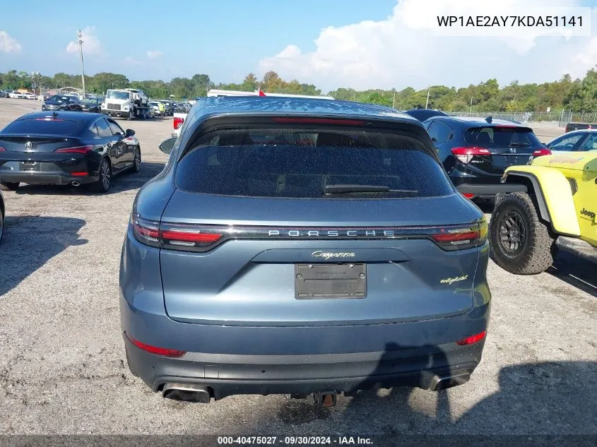 WP1AE2AY7KDA51141 2019 Porsche Cayenne Se Hybrid