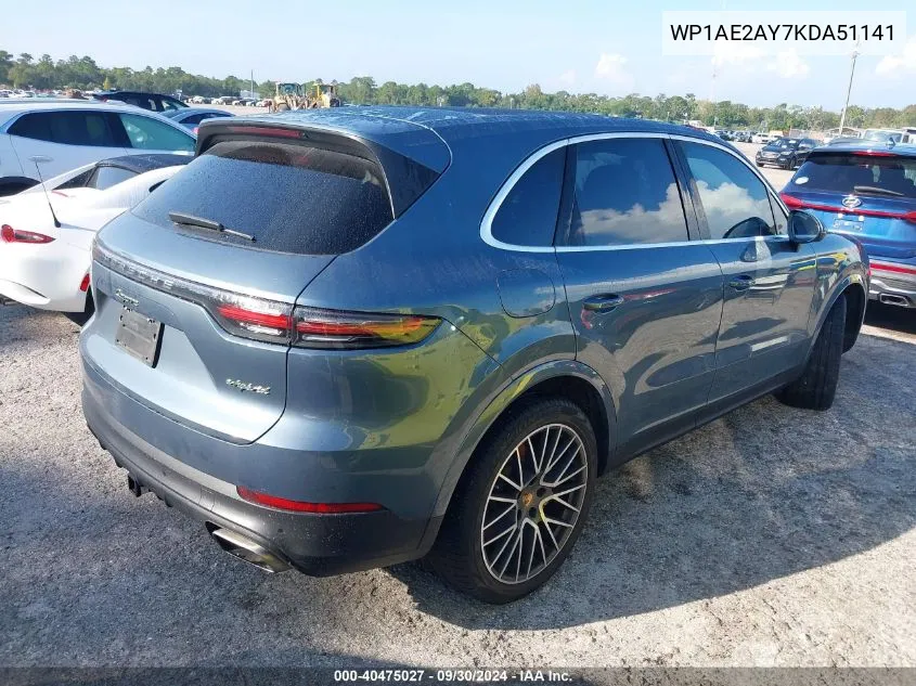 WP1AE2AY7KDA51141 2019 Porsche Cayenne Se Hybrid