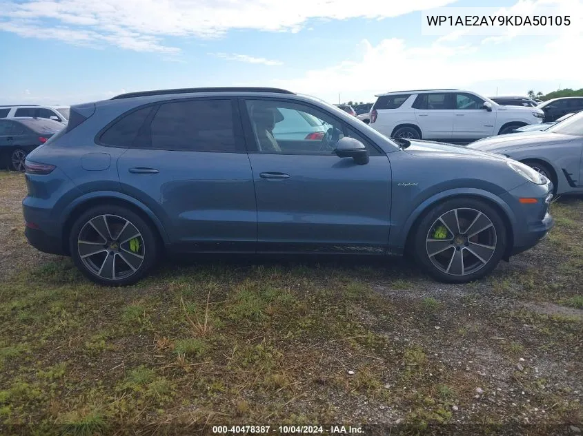 2019 Porsche Cayenne E-Hybrid VIN: WP1AE2AY9KDA50105 Lot: 40478387