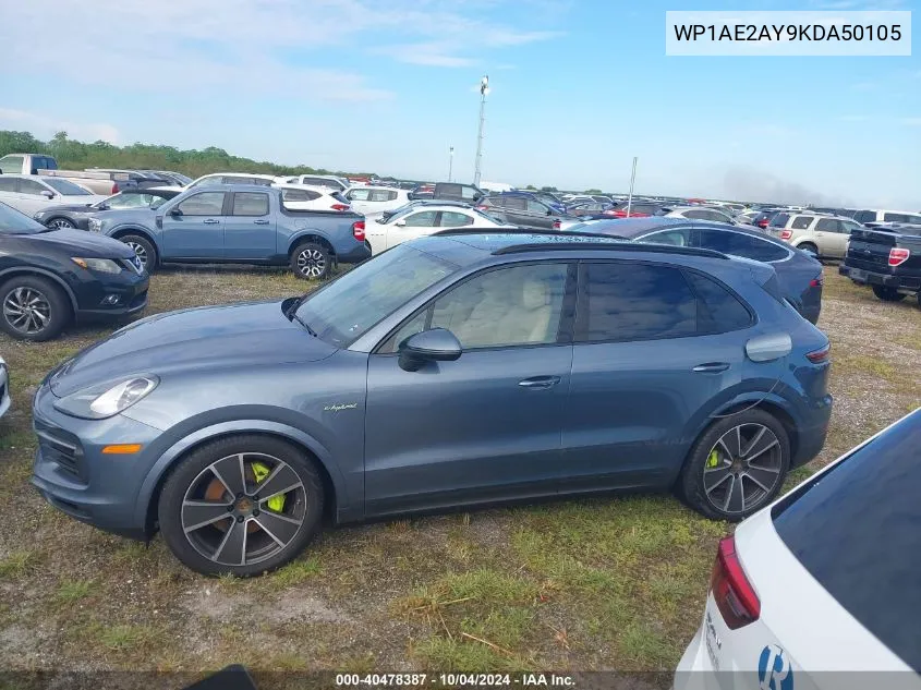 2019 Porsche Cayenne E-Hybrid VIN: WP1AE2AY9KDA50105 Lot: 40478387