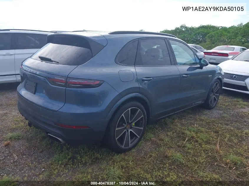 2019 Porsche Cayenne E-Hybrid VIN: WP1AE2AY9KDA50105 Lot: 40478387