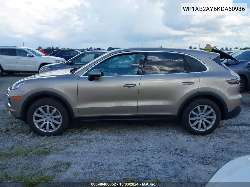 WP1AB2AY6KDA60986 2019 Porsche Cayenne S