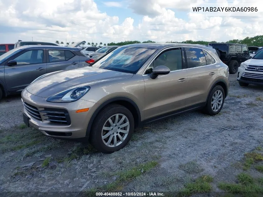 WP1AB2AY6KDA60986 2019 Porsche Cayenne S