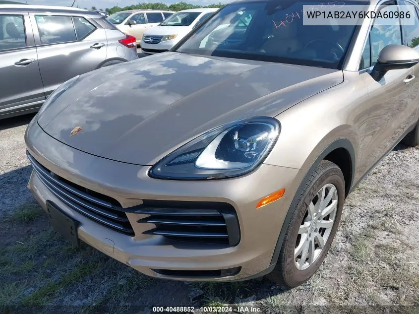 WP1AB2AY6KDA60986 2019 Porsche Cayenne S