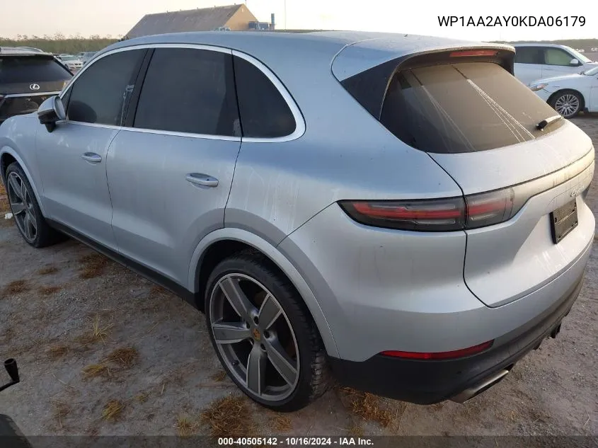 2019 Porsche Cayenne VIN: WP1AA2AY0KDA06179 Lot: 40505142