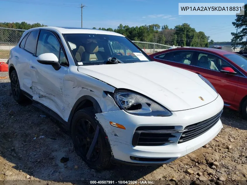 2019 Porsche Cayenne VIN: WP1AA2AY5KDA18831 Lot: 40507991