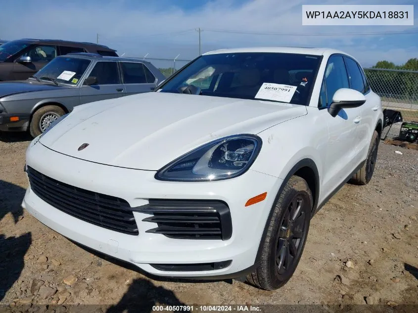 2019 Porsche Cayenne VIN: WP1AA2AY5KDA18831 Lot: 40507991