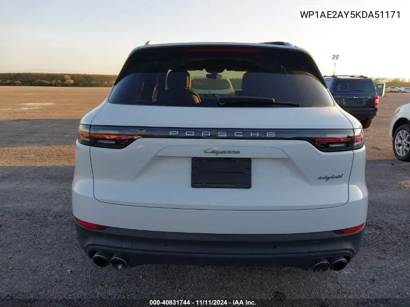 2019 Porsche Cayenne E-Hybrid VIN: WP1AE2AY5KDA51171 Lot: 40831744