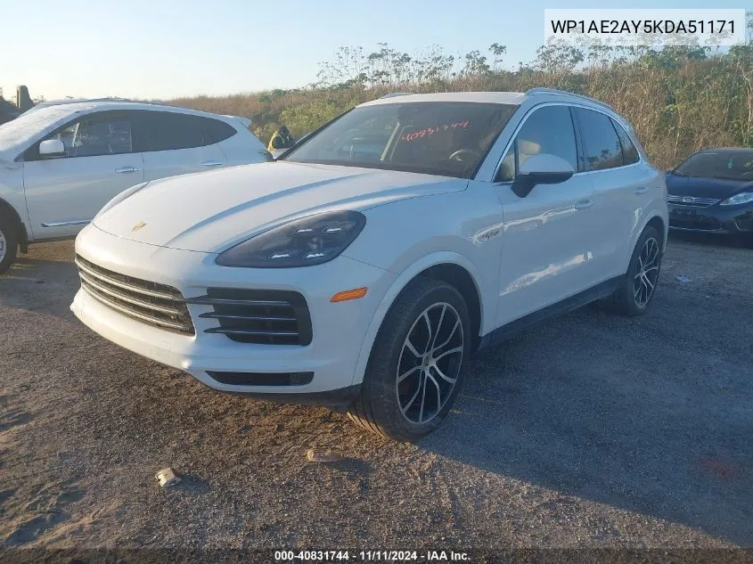 2019 Porsche Cayenne E-Hybrid VIN: WP1AE2AY5KDA51171 Lot: 40831744