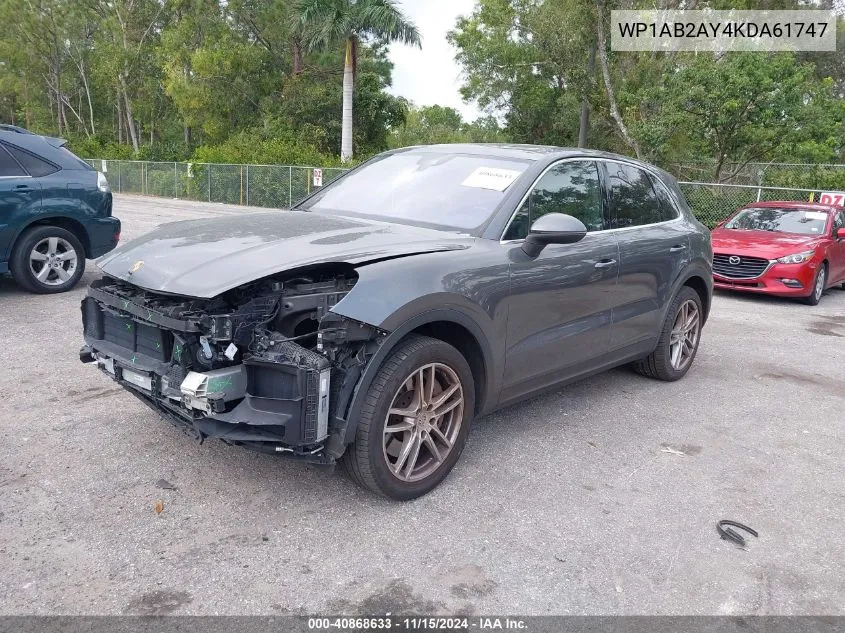 2019 Porsche Cayenne S VIN: WP1AB2AY4KDA61747 Lot: 40868633