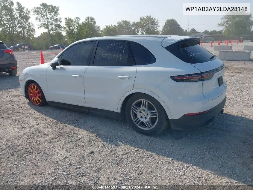 2020 Porsche Cayenne S VIN: WP1AB2AY2LDA28148 Lot: 40141597