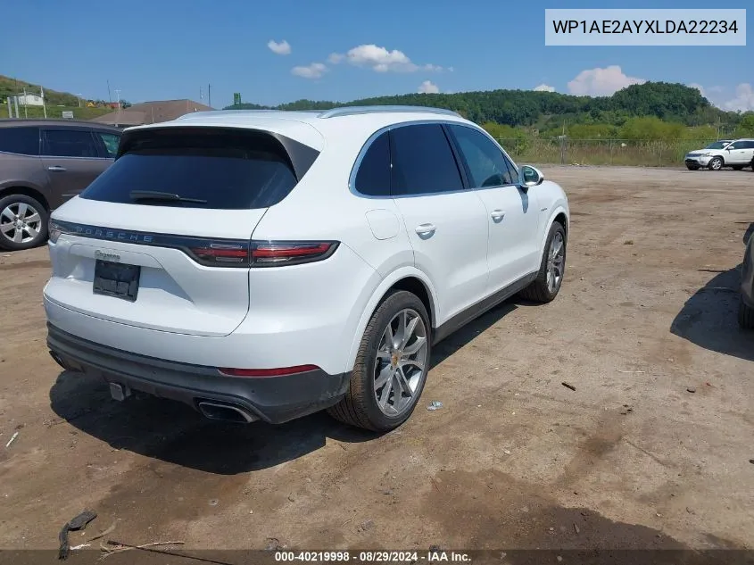 2020 Porsche Cayenne E-Hybrid VIN: WP1AE2AYXLDA22234 Lot: 40219998