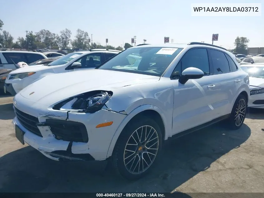 2020 Porsche Cayenne VIN: WP1AA2AY8LDA03712 Lot: 40460127