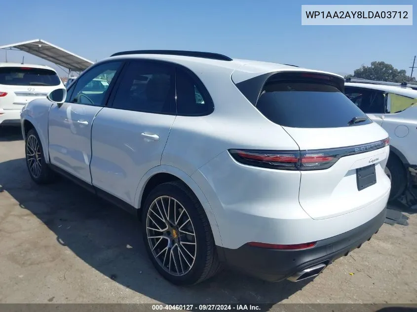 WP1AA2AY8LDA03712 2020 Porsche Cayenne