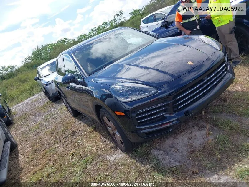 2020 Porsche Cayenne VIN: WP1AA2AY7LDA05922 Lot: 40476508