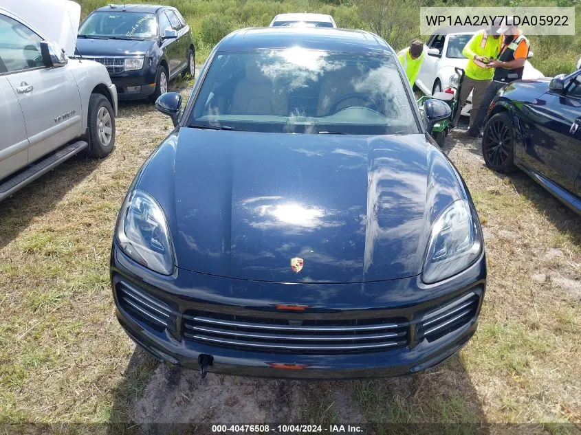 2020 Porsche Cayenne VIN: WP1AA2AY7LDA05922 Lot: 40476508