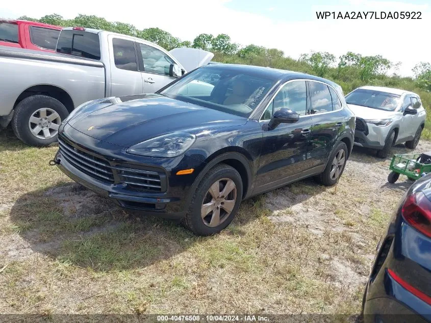 2020 Porsche Cayenne VIN: WP1AA2AY7LDA05922 Lot: 40476508