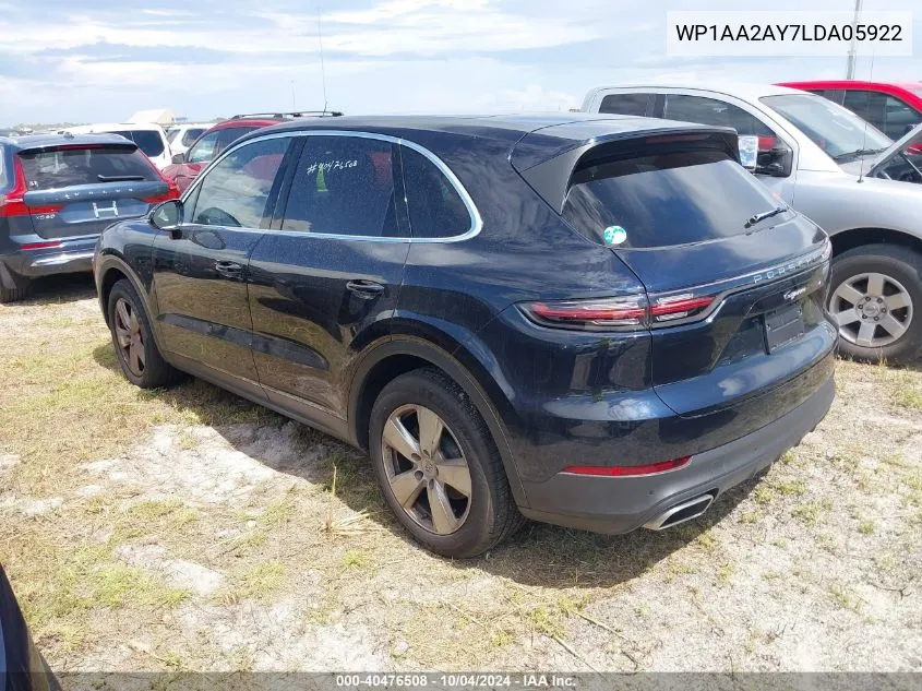 WP1AA2AY7LDA05922 2020 Porsche Cayenne