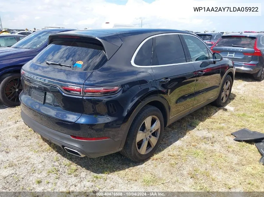 2020 Porsche Cayenne VIN: WP1AA2AY7LDA05922 Lot: 40476508