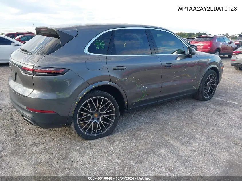 2020 Porsche Cayenne VIN: WP1AA2AY2LDA10123 Lot: 40516648