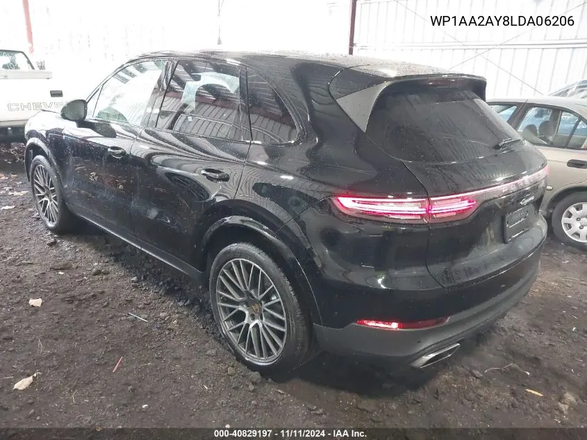 2020 Porsche Cayenne VIN: WP1AA2AY8LDA06206 Lot: 40829197