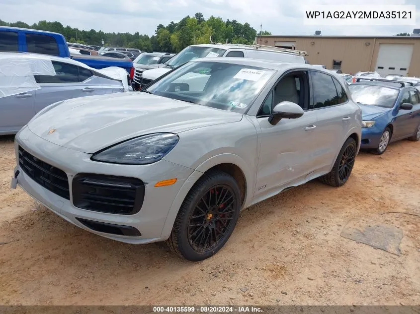 2021 Porsche Cayenne Gts VIN: WP1AG2AY2MDA35121 Lot: 40135599