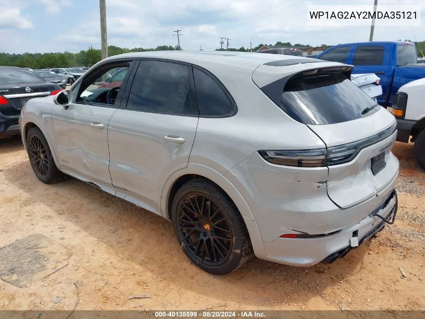 2021 Porsche Cayenne Gts VIN: WP1AG2AY2MDA35121 Lot: 40135599