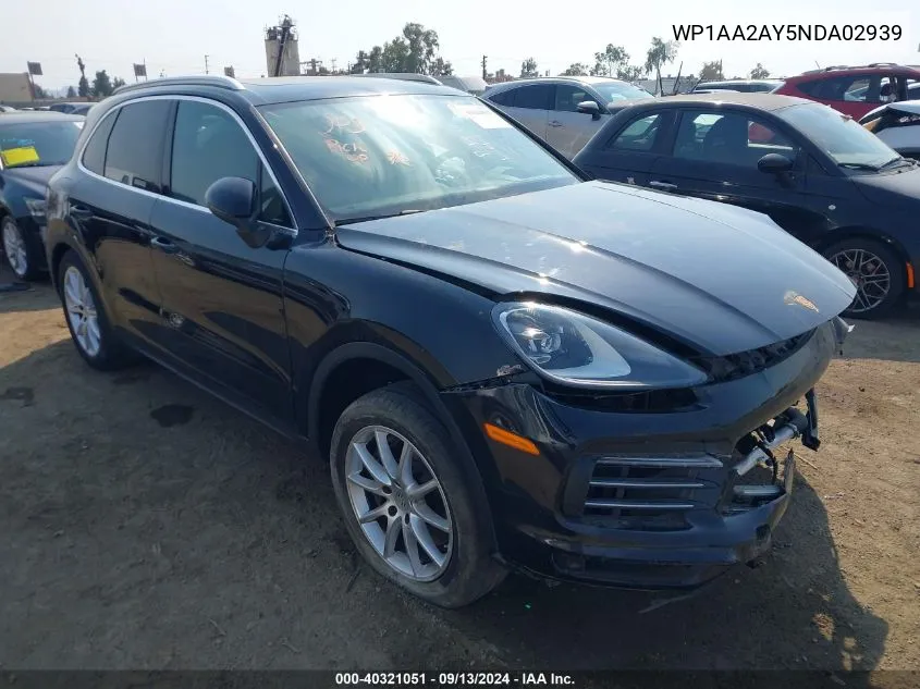 2022 Porsche Cayenne Platinum Edition VIN: WP1AA2AY5NDA02939 Lot: 40321051